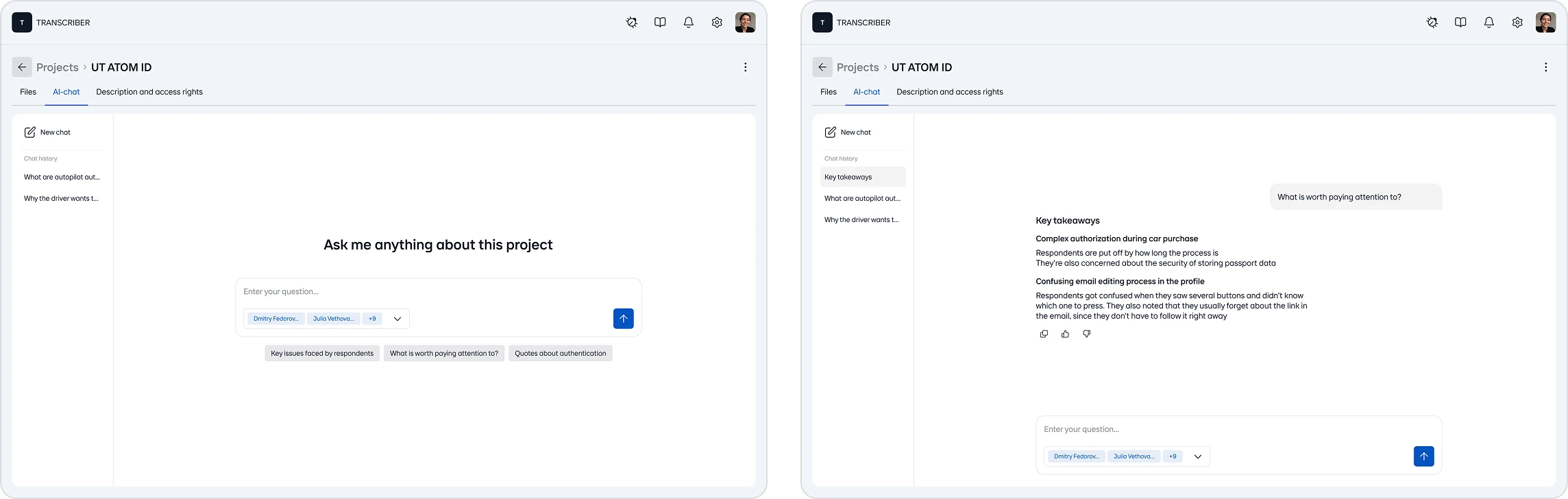Чат с AI-ассистентом по проекту
